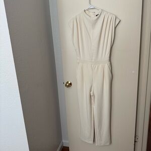 Express Cream Sleeveless Jumpsuit - SMALL